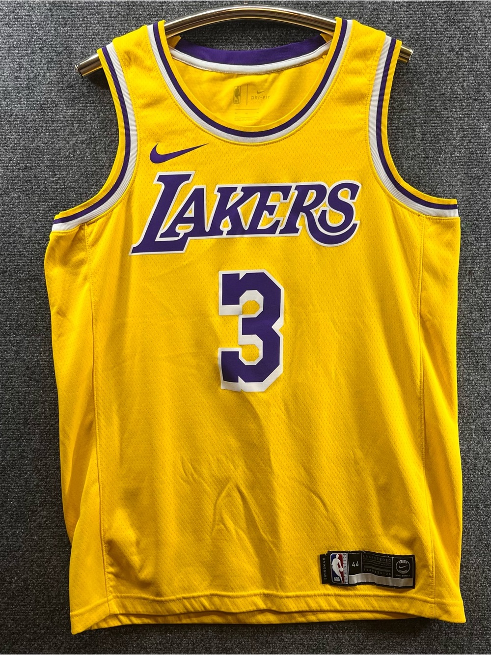 Nike Dri-fit Los Angeles Lakers Anthony‎ Davis #3 Swingman Jersey Mens M Yellow